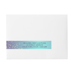 Teal and Purple Ombre' Sparkle Wraparound Address Label