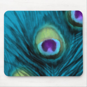 Teal and Purple Peacock Set 1110-1111 Mouse Mat