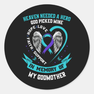 Teal And Purple Ribbon Suicide Awareness Shirt God Classic Round Sticker