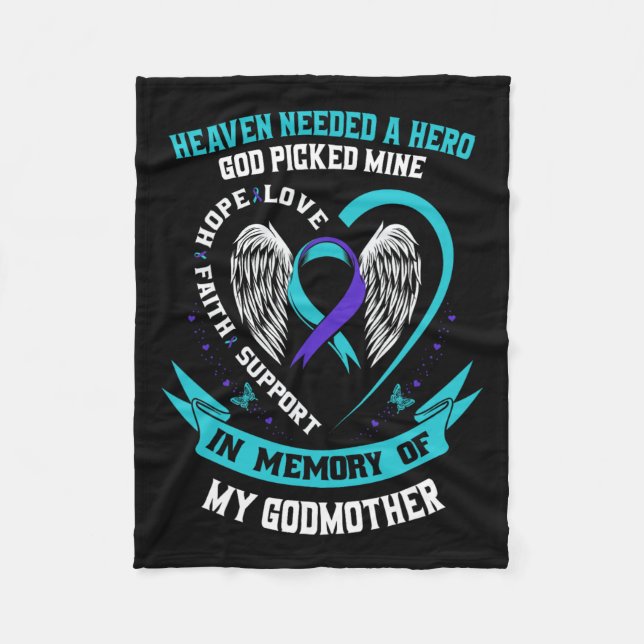 Teal And Purple Ribbon Suicide Awareness Shirt God Fleece Blanket (Front)