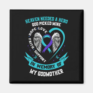 Teal And Purple Ribbon Suicide Awareness Shirt God Magnet