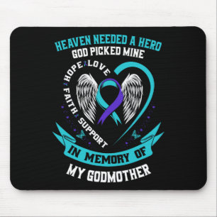 Teal And Purple Ribbon Suicide Awareness Shirt God Mouse Mat