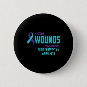 Teal and Purple Ribbon Suicide Prevention Awarenes 6 Cm Round Badge