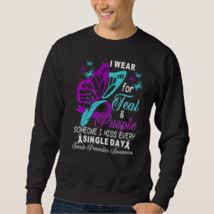 Teal And Purple Ribbon Suicide Prevention Awarenes Sweatshirt