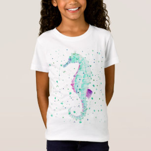 Teal and Purple Seahorse T-Shirt