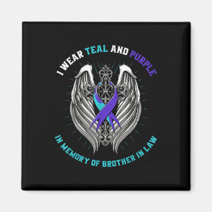 Teal And Purple Suicide Awareness Brother In Law C Magnet