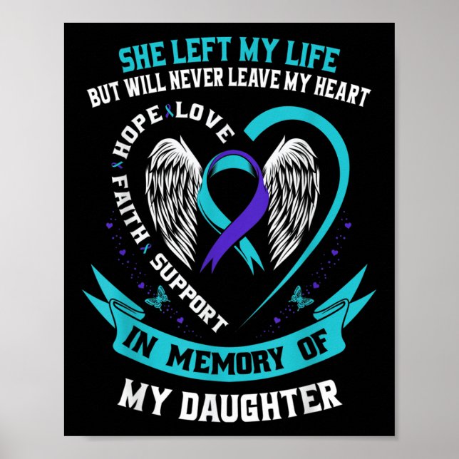 Teal And Purple Suicide Awareness Daughter Memoria Poster (Front)