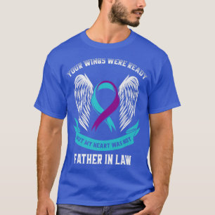 Teal and Purple Suicide Awareness Ribbon Dad Fathe T-Shirt
