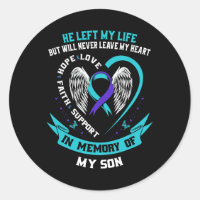 Teal and Purple Suicide Awareness Ribbon In Memory