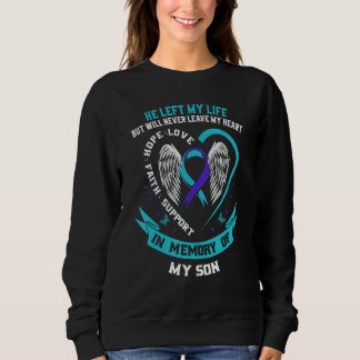 Teal and Purple Suicide Awareness Ribbon In Memory Sweatshirt