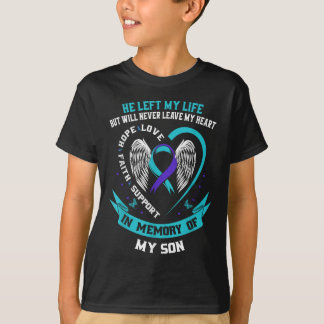 Teal And Purple Suicide Awareness Ribbon In Memory T-Shirt