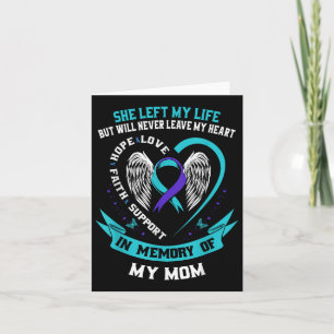 Teal And Purple Suicide Awareness Ribbon Mum Memor Card