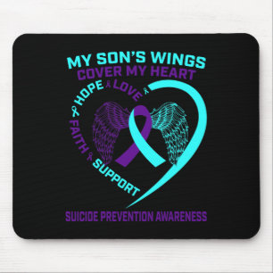 Teal and Purple Suicide Prevention Awareness Son H Mouse Mat