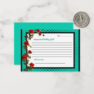Teal and Red Roses Sugar Skulls Advice for Card