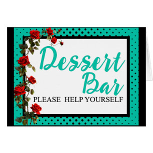 Teal and Red Roses Sugar Skulls Desert Bar 