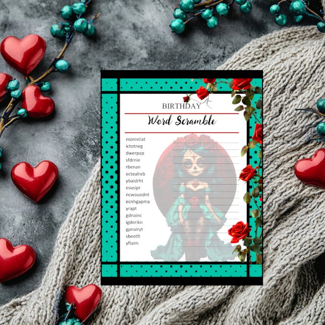 Teal and Red Roses Sugar Skulls Game (Creator Uploaded)