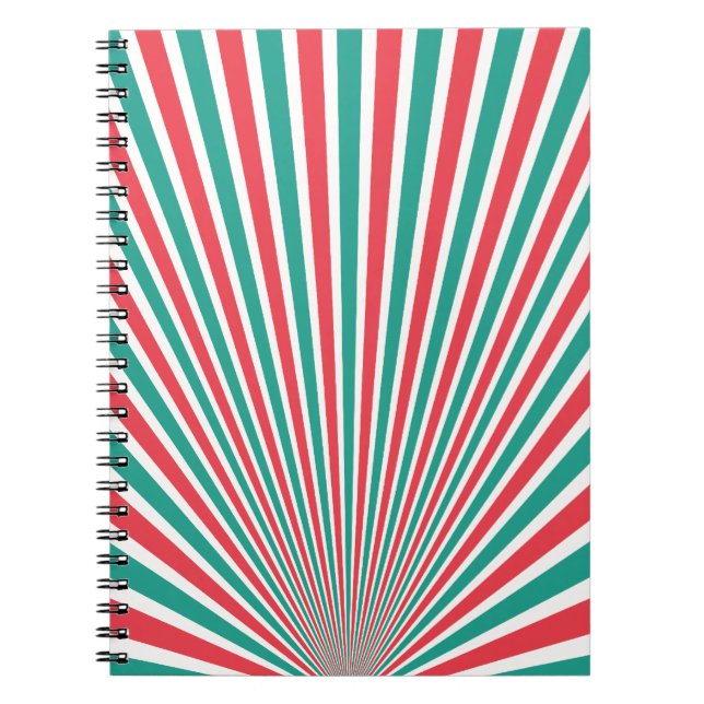 Teal and Red Stripes Notebook (Front)