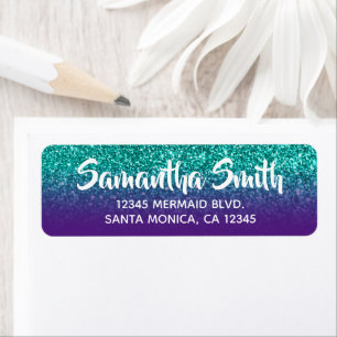 Teal and Royal Purple Ombre Glitter Personalised