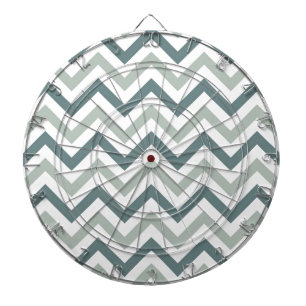 Teal and sage chevron dartboard