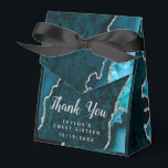 Teal and Silver Agate Sweet Sixteen Thank You Favour Box<br><div class="desc">This elegant and glamourous sweet sixteen thank you favour bag features a teal blue agate marble background with faux silver glitter accents. The text combines handwritten script and modern sans serif fonts for a classy and sophisticated look. This will be perfect for an autumn fall and winter sweet sixteen birthday...</div>