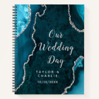 Teal and Silver Agate Wedding Planner