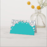 Teal and Silver Diamond Glitter Food Label Place Card<br><div class="desc">Teal and Silver Diamond Glitter Food Label Card</div>