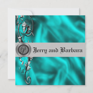 Teal and Silver Wedding Invitation