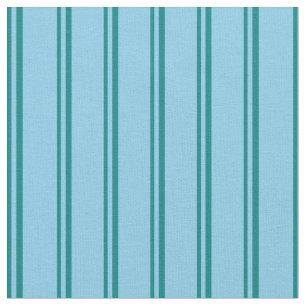 Teal and Sky Blue Coloured Pattern of Stripes Fabric