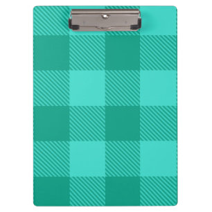 Teal And Turquoise Gingham Plaid Design Clipboard