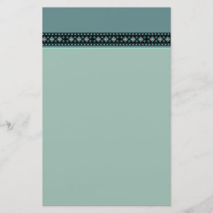 Teal and Turquoise Kilim Ornament Stationery