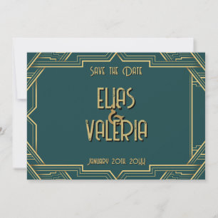 Teal and Tuxedos Save the Date