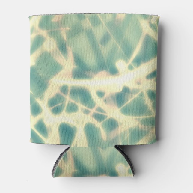 Teal and webs made of light on a can cooler (Front)