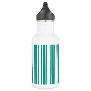 Teal and white candy stripes 532 ml water bottle