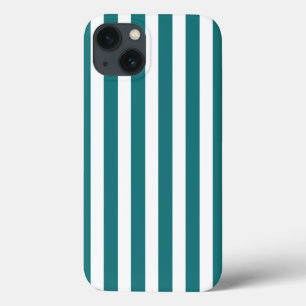 Teal and white candy stripes Case-Mate iPhone case