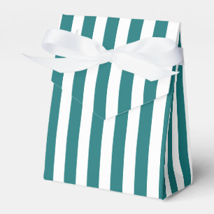 Teal and white candy stripes favour box