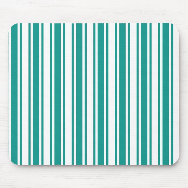Teal and white candy stripes mouse mat (Front)