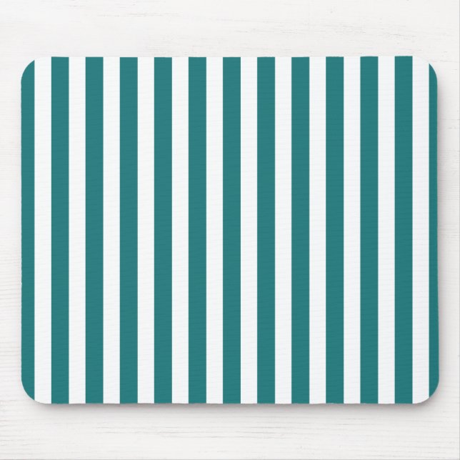 Teal and white candy stripes mouse mat (Front)