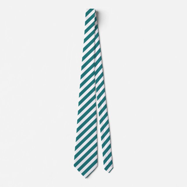 Teal and white candy stripes tie (Front)