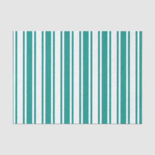 Teal and white candy stripes tissue paper