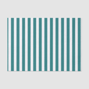 Teal and white candy stripes tissue paper