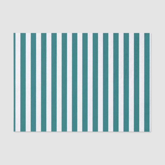Teal and white candy stripes tissue paper (Front)