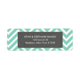 Teal and White Chevron