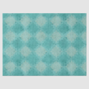 Teal and White Damask Decoupage Tissue Paper