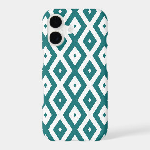 Teal and white diamond pattern