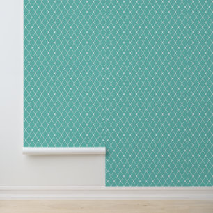 Teal and White Diamond Shape- BG Changeable Wallpaper