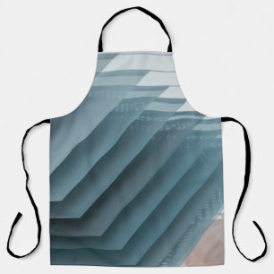 Teal and white digital wallpaper apron