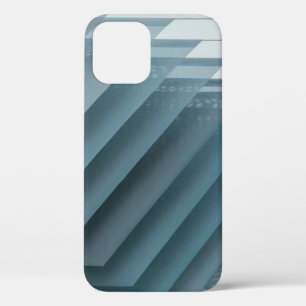 Teal and white digital wallpaper iPhone 12 case