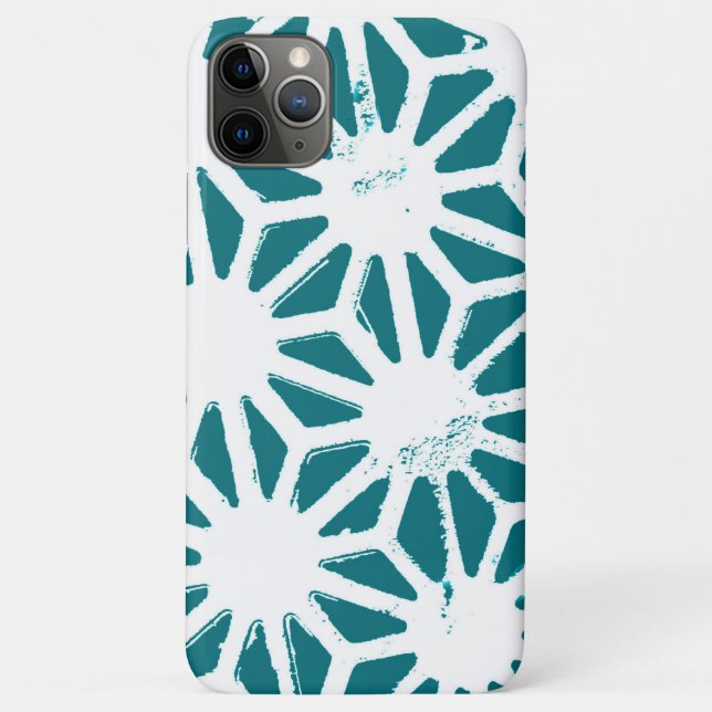 Teal and white geometric pattern Case-Mate iPhone case (Back)