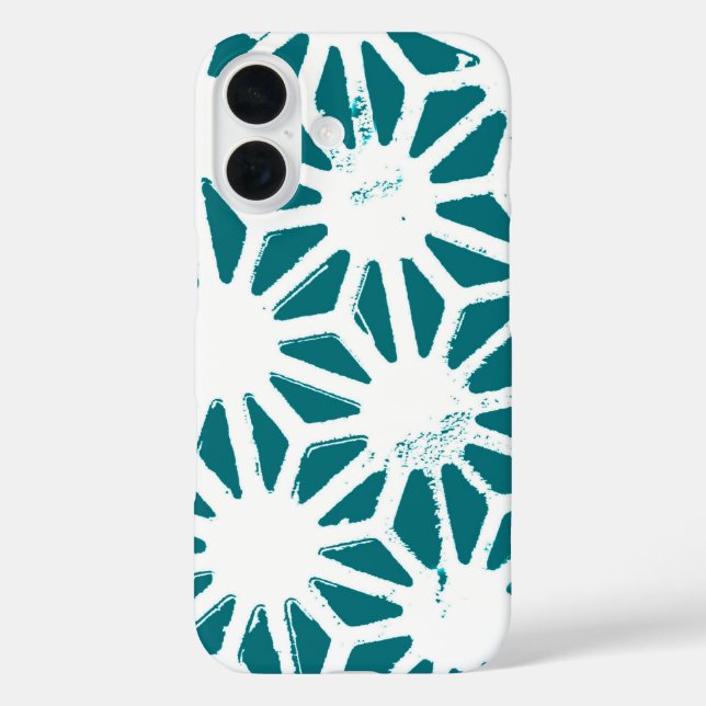 Teal and white geometric pattern Case-Mate iPhone case (Back)