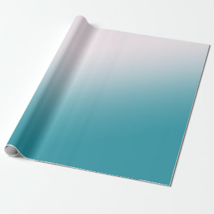 Teal and White Gradient Wrapping Paper